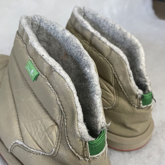 Sanuk Puff N Chill Ankle Booties Fur Lined Slip On Shoes Boots Tan Men Size 8 - Picture 5 of 6